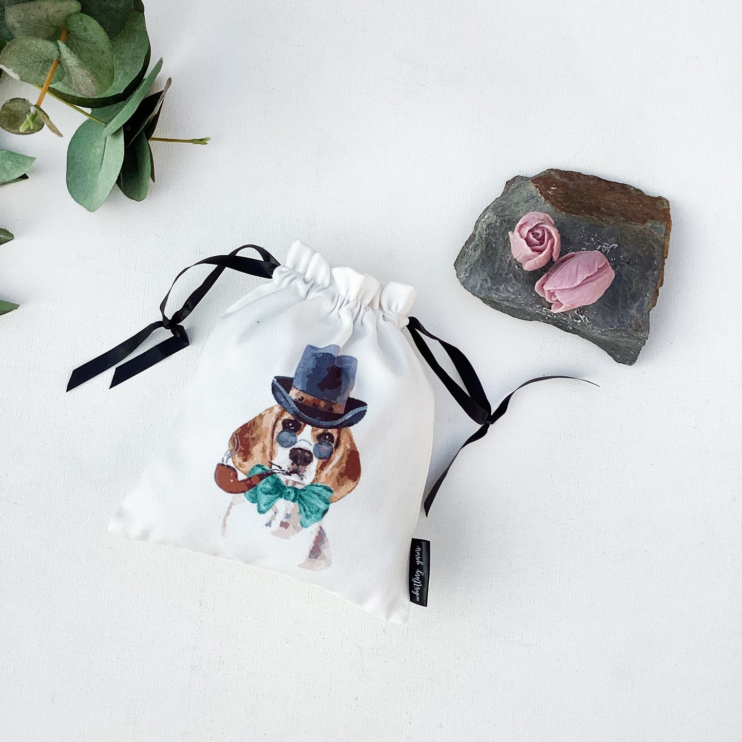 unisex utility pouch with dog print
