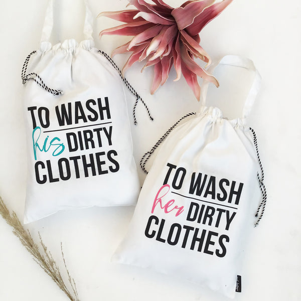 laundry bag - his and her dirty clothes