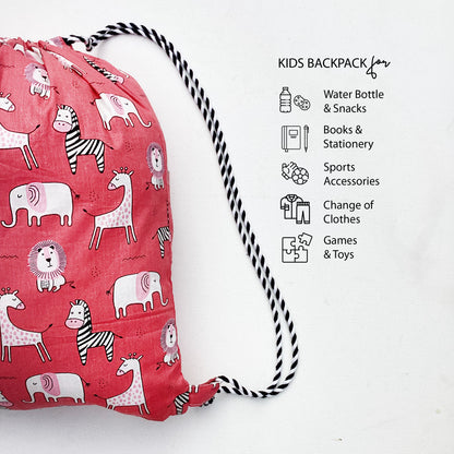 KIDS DRAWSTRING BACKPACK {jungle safari}