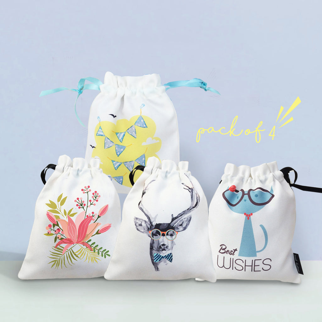 UTILITY / GIFT BAGS {assorted} - pack of 4
