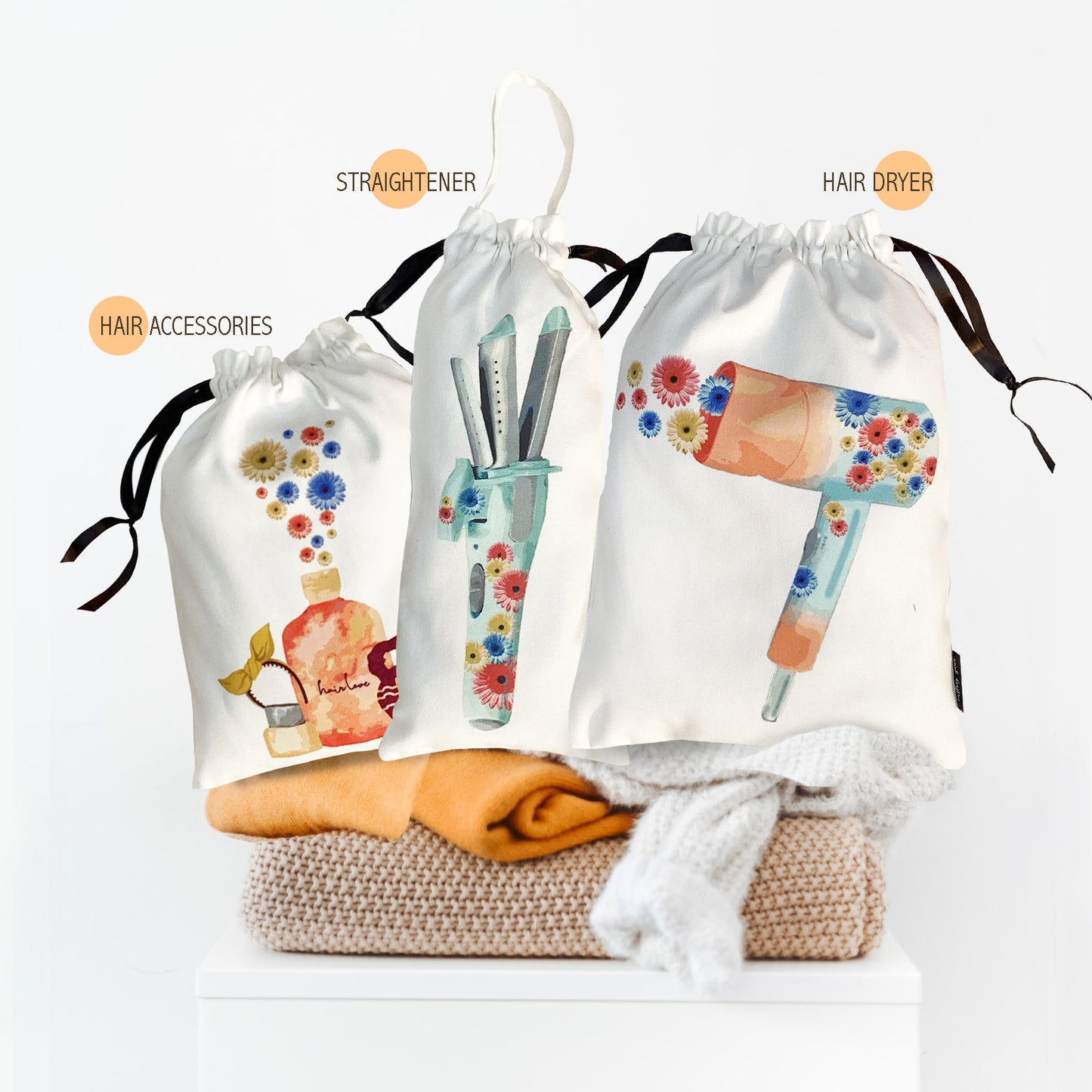 Hair Accessory Bags Pack of 3