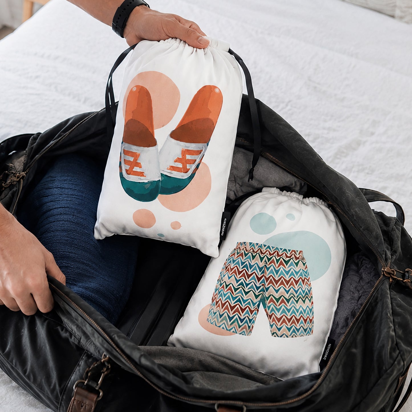 MEN’S SHORTS & FLIP FLOP BAGS {zigzag mode} - pack of 2