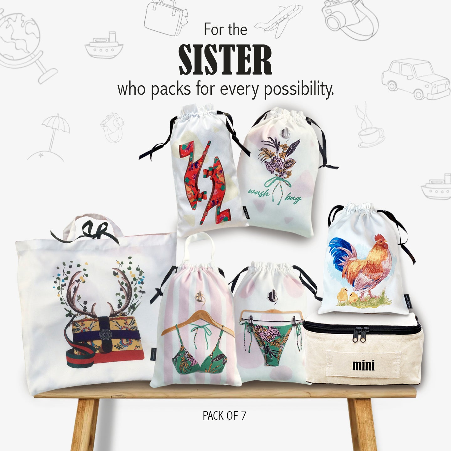 FOR SISTERS {pack of 7 bags}