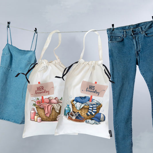 TRAVEL LAUNDRY BAGS {his and hers} - pack of 2
