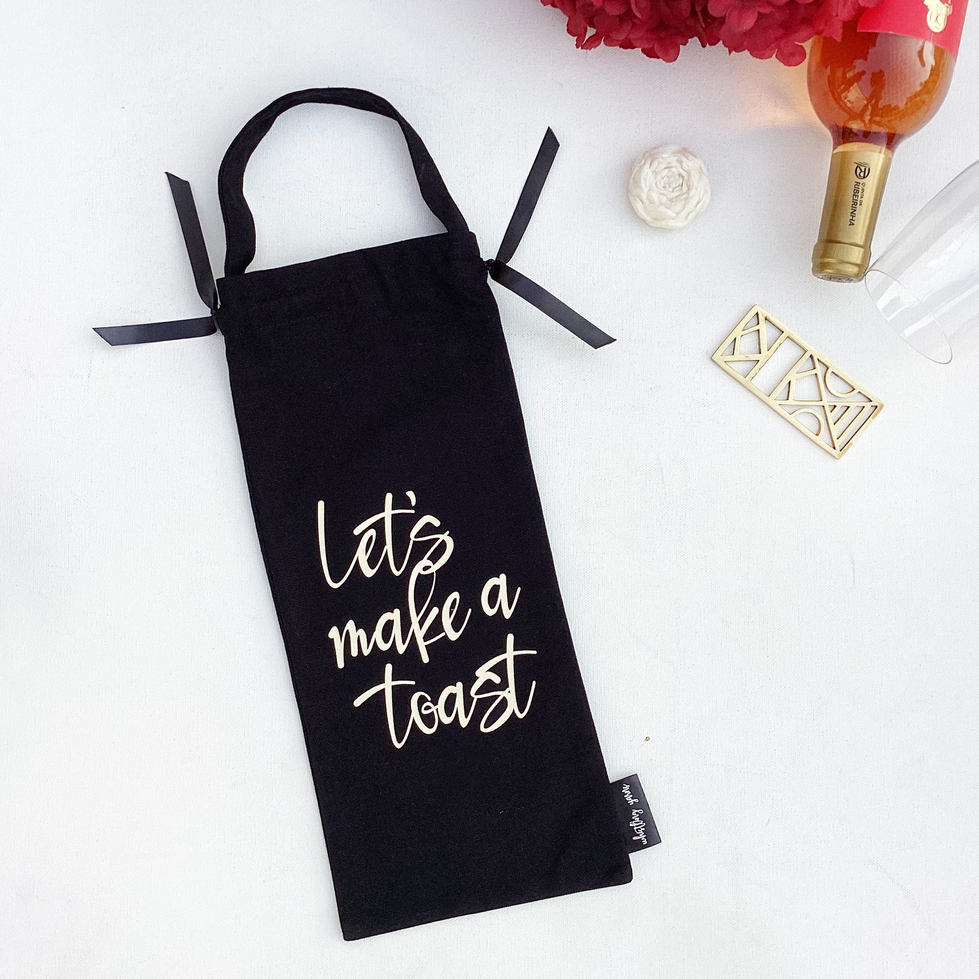 black wine bag wine bottle gift bag