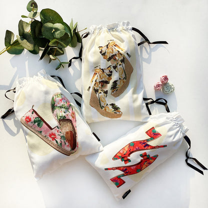 WOMEN’S SHOE BAGS {floral splash} - pack of 3