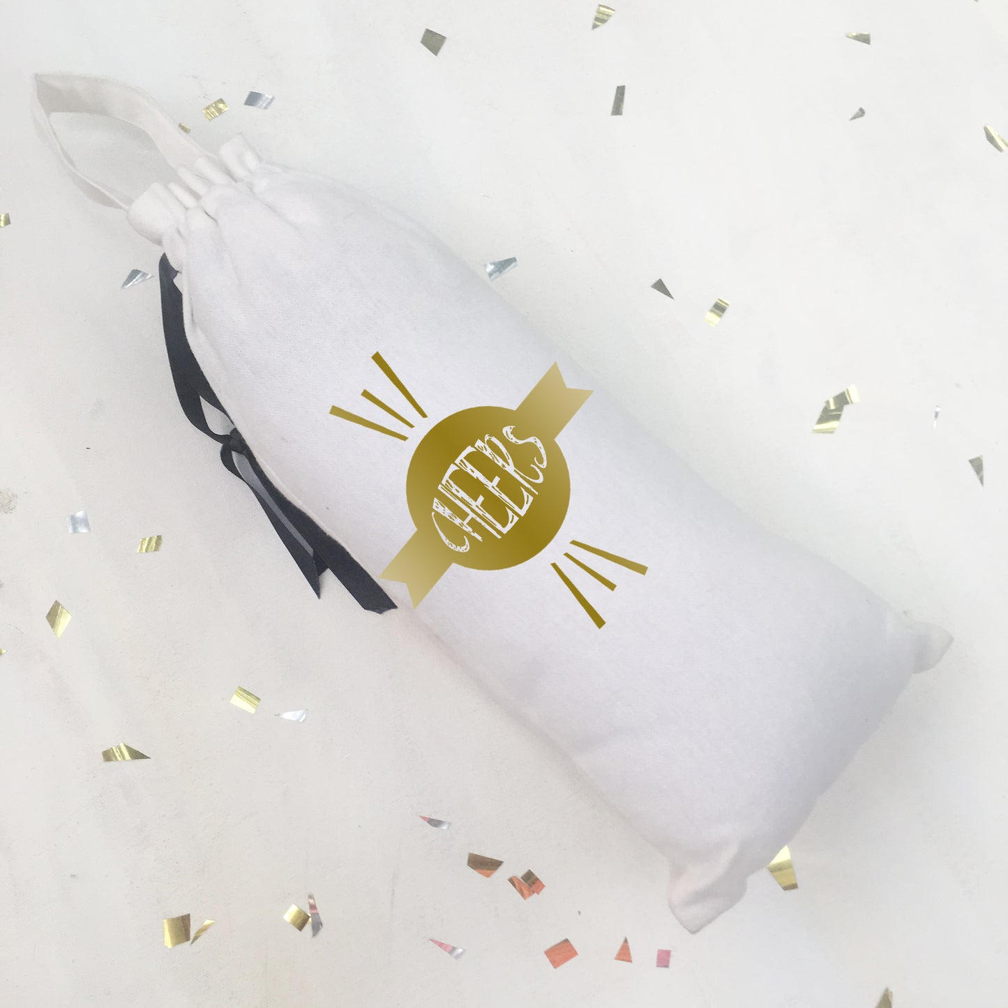 SHIMMER & SPARKLE BAGS {gold on white} - pack of 2