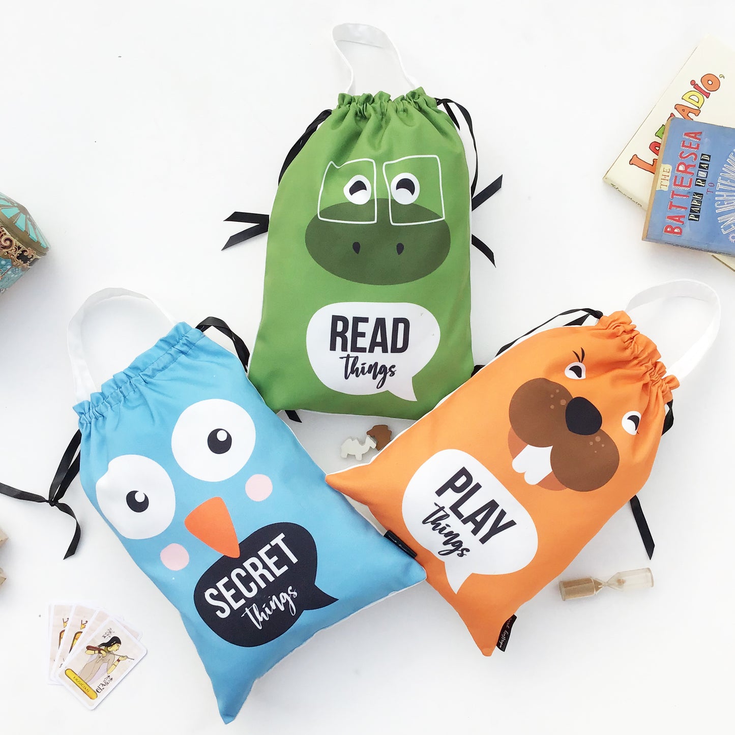 KIDS TOY BAGS {animal wonder} - pack of 3