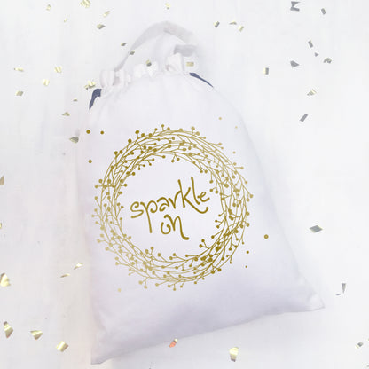 SHIMMER & SPARKLE BAGS {gold on white} - pack of 2