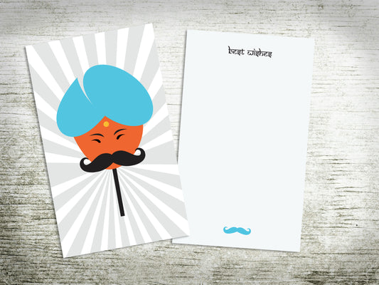 FLAT CARDS / TAGS {turban man}