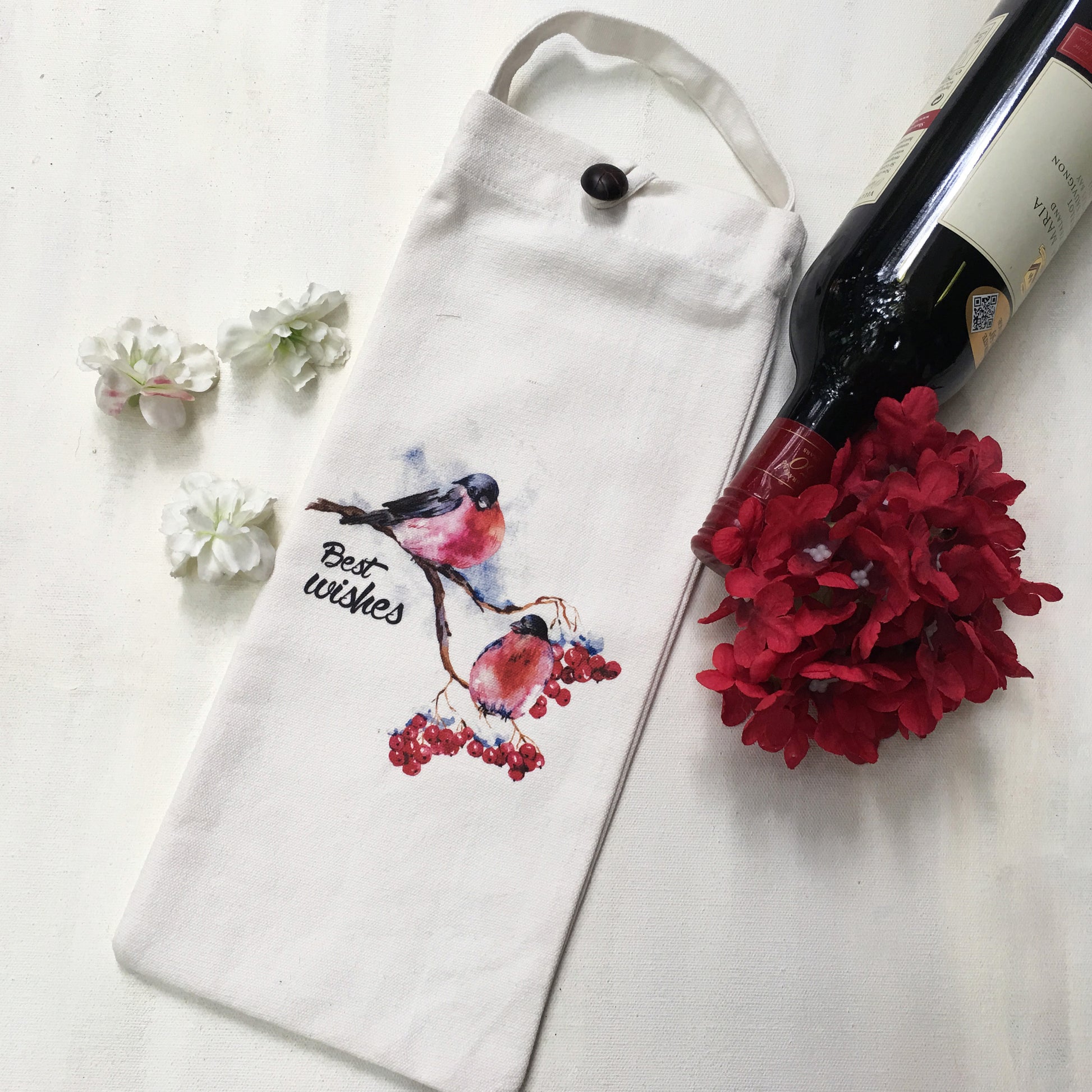 Set of 3 unique WINE BAGS. These one of a kind bags makes your gift stand out. Perfect and fun substitute for wrapping paper.